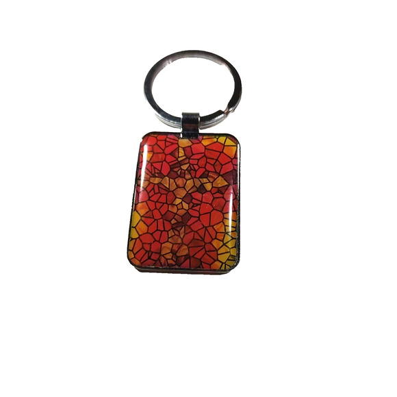 God Is My Strength Religious Cross Multicolor Keyring - Picture 1 of 4